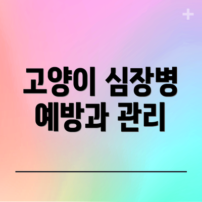 고양이 심장병 예방과 관리