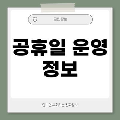 공휴일 운영 정보