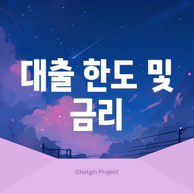 대출 한도 및 금리