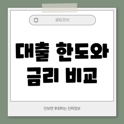 대출 한도와 금리 비교