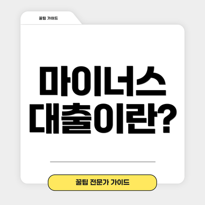 마이너스 대출이란?