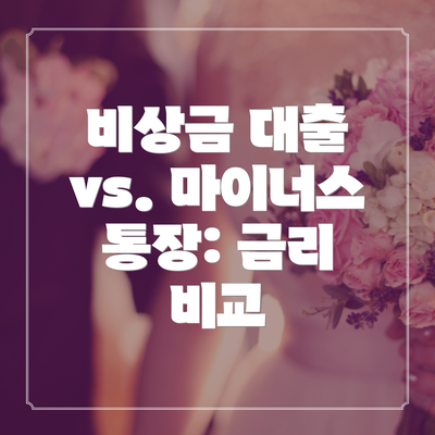 비상금 대출 vs. 마이너스 통장: 금리 비교