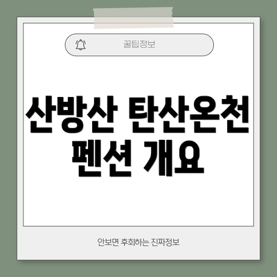 산방산 탄산온천 펜션 개요