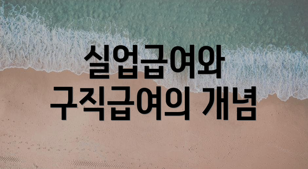 실업급여와 구직급여의 개념