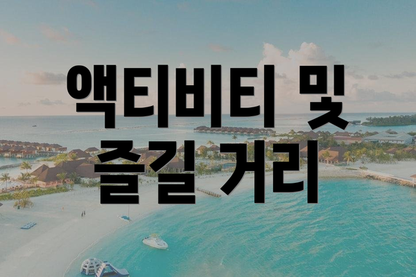 액티비티 및 즐길 거리