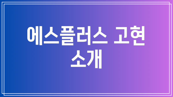 에스플러스 고현 소개