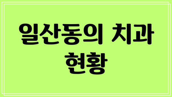 일산동의 치과 현황