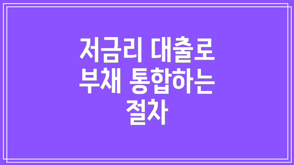 저금리 대출로 부채 통합하는 절차