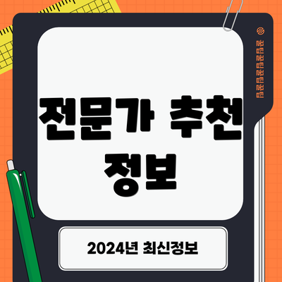 전문가 추천 정보