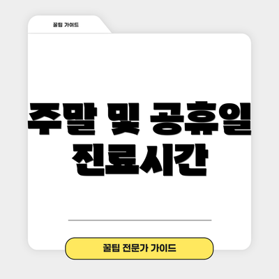주말 및 공휴일 진료시간