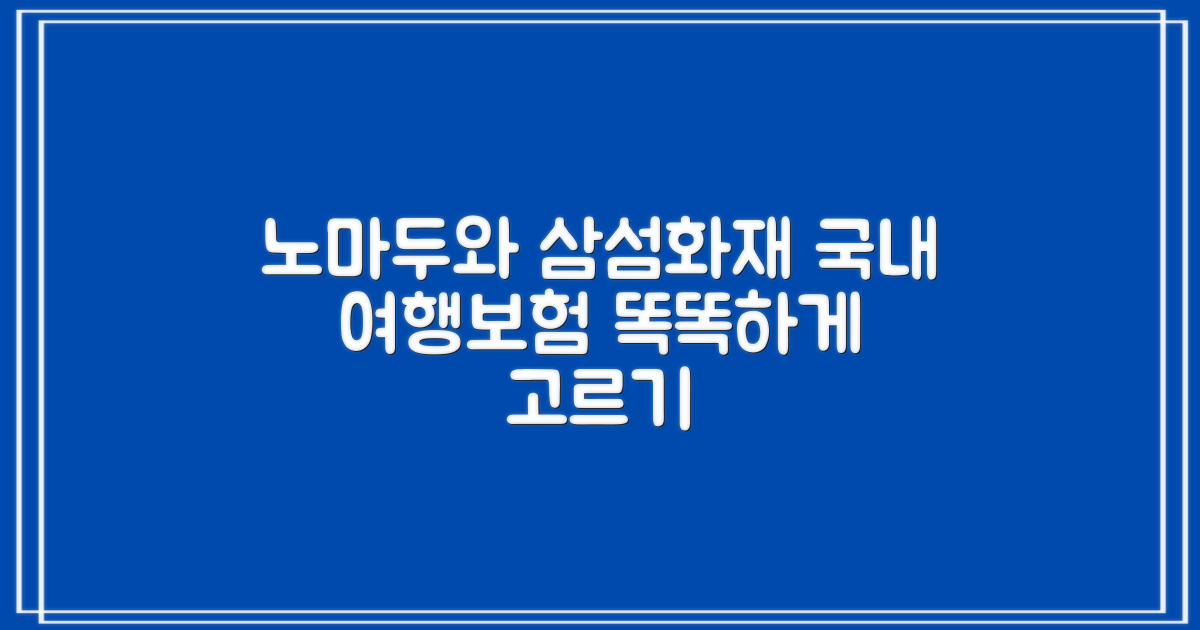 Nomadue와 함께 똑똑하게 삼성화재 다이렉트 국내여행자보험 선택하기