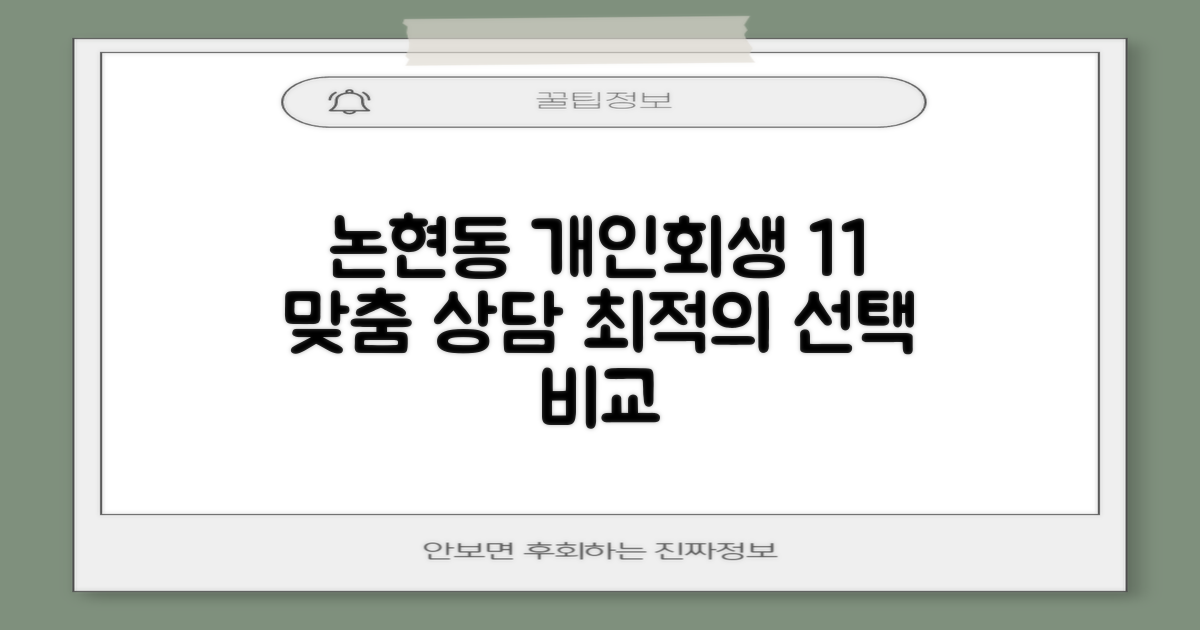 1:1 맞춤 상담: 강남구 논현동 개인회생, 최적의 선택을 위한 비교 분석